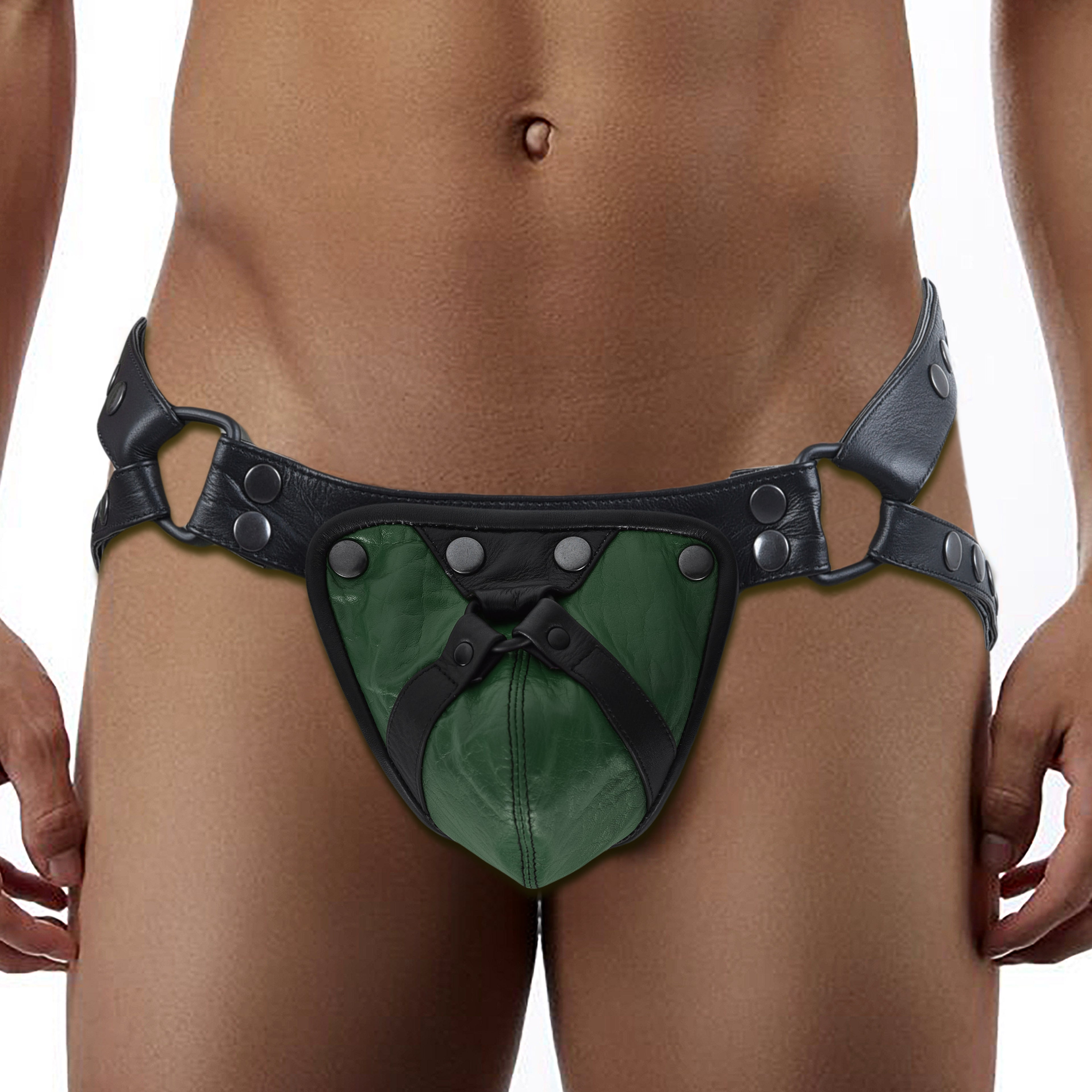 Premium Leather JockStrap w/ Stainless steel studs - All colors