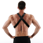 Mens Leather 4 style Chest Harness - Red