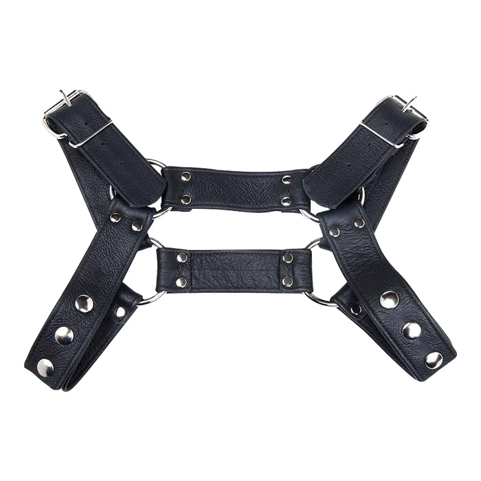 men Leather Bulldog Harness